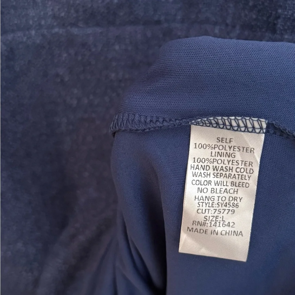 She + Sky Navy Textured Sleeveless Ruffle Hem Dress Size Large NWT - Picture 7 of 7